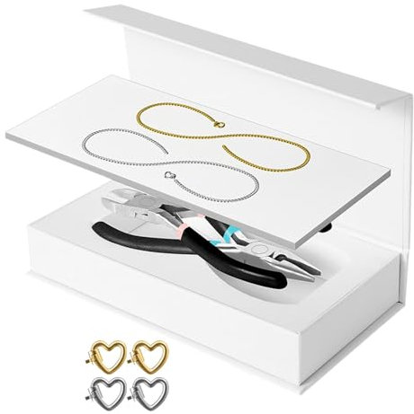 LOVIVER Permanentes Armband Set, Geschenke, Romantische Mode, DIY Armband, Gesperrt, Armbandherstellung für Jahrestag, Party, Geburtstag, Erntedankfest, 1 Silber 1 Gold