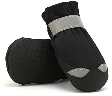 FONDOTIN 1Satz wasserdichte rutschfeste Hundestiefel Pfotenschutz Für Winterstiefel Mit Rutschfester Sohle Die Kälte Und Nässe