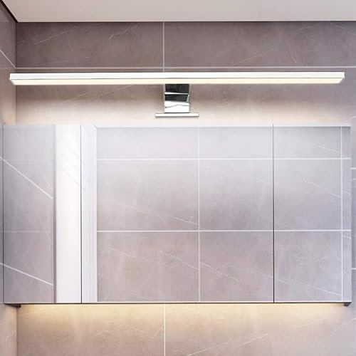 LED Over Mirror Light IP44 Cabinet Wall Lamp Bathroom Sconce Shower Room Chrome Effect Waterproof Vanity Design Front Lights Shaver Picture Detachable No Switch