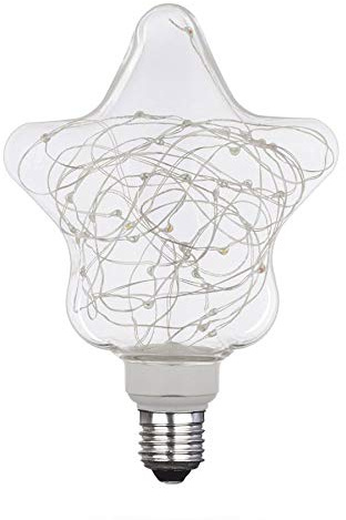 NCC-Licht LED Lampe E27 Sterne 1,5W warmweiß 2700K, dekorative Vintage Glühbirne mit Kupferdraht für Wohnraum und Deko