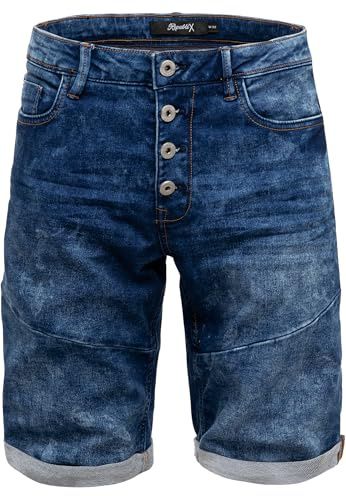 REPUBLIX Herren Jeans Short Männer Kurze Bermuda Hose Regular Fit R7037 Dunkelblau W30