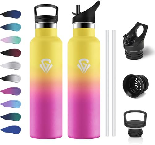 Borraccia Termica 750ml, Bottiglia Acqua senza BPA, Borraccia con Cannuccia, Isolamento Sottovuoto a Doppia Parete, Facile da Pulire, senza Perdite, Termos per Scuole, Viaggio, Campeggio, Uffici