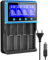 Caricatore universale a batteria 18650 con 4 alloggiamenti, LCD Smart Ricarica Rapida per NI-MH NI-CD AA agli ioni di litio LiFePO4 IMR 10440 14500 16340 18650 RCR123 26650