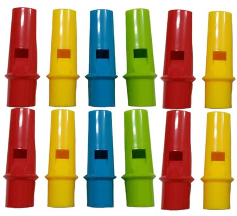 Kisangel 12pcs Cylinder Pan Flutes Musical Toys Diy Flute Whistles for Boys and Girls Creative Music Learning Activity at Home Random Color