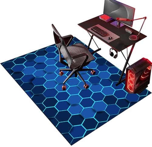 Gaming Office Chair Mat for Carpet, 100 x 120 cm Office Chair Mat for Hard Floors, Heavy Duty Computer Desk Chair Mats for Hardwood Floor, Anti-Slip Under Chair Floor Protector Mat for Home Office