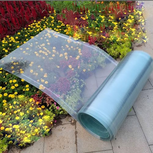 0.8MM Clear Polycarbonate Sheets Plastic Roofing Sheets, Canopy Cold Frame Cover Replacement, Durable Fiberglass Greenhouse Panel with Protective Coating,4x 26.2ft
