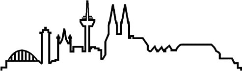 Samunshi® Köln Skyline Aufkleber Silhouette in 8 Größen und 25 Farben (30x8,7cm schwarz)