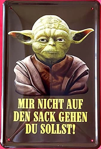 Tiptop Home Blechschild 20x30 cm Meister Yoda Mir Nicht auf den Sack gehen du sollst Kult Serie Kino Film Fun Spruch Bar Kneipe Küche Metall Schild