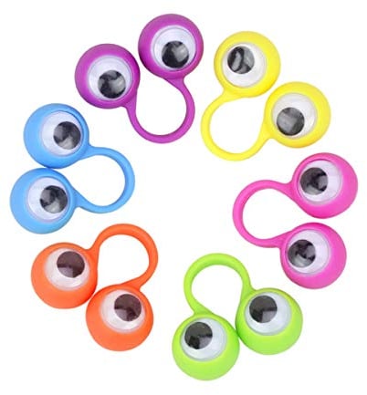 50 Stücke Eye fingerpuppe pädagogisches fingerspielzeug große Augen fingerring parteibevorzugung Spielzeug für Kinder (Gelegentliche Farbe)