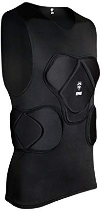 QIKEGooods Sports Gepolsterte Kompression T-Shirt Tops Langarm Guard Schutzhemd Schulter Rippe Brustschutz für Outdoor Fußball Basketball Paintball Rugby