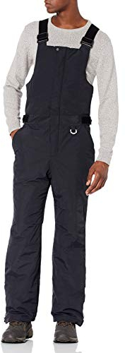 Amazon Essentials Herren Wasserabweisender isolierter Schneelatzoverall, Schwarz, S