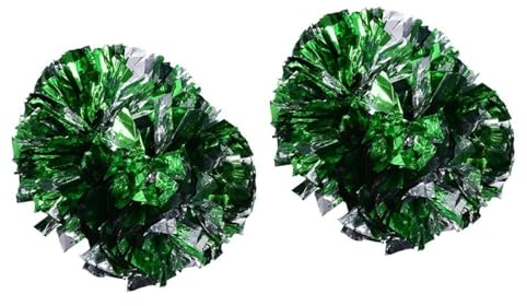 VIFER Pom Poms Cheerleading 1 Paar Pompom Girl Cheerleader Aerobic Pompoms für Kinder Frauen Tanz Party Schule Sportwettbewerb (grün)