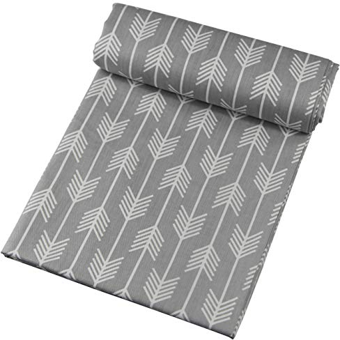 aufodara 1 Stück Stoff Meterware 1lfm 150CM breit, Reiner Baumwolle, Dekostoff Baumwollstoff zum Nähen, Baumwolltuch modische Muster (Grau - Geometrische Muster)