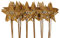 weihnachtlicher stimmungsvoller Pick Ministecker Stern am Stab Dekostern Metall rostig mit Goldglitzer (4)