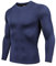 AMZSPORT Herren Kompressionsshirt Langarm Funktionsshirt Sportshirt Atmungsaktiv Laufshirt, Blau, XL