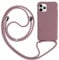 Ququcheng Schutzhülle kompatibel mit iPhone 12/12 Pro, Halskette für Handy-Ketten, Silikonkordel mit Kordel Case TPU Bumper (6,1 Zoll), Rosa Gold