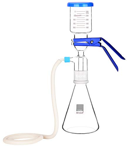 stonylab Laboratorio Imbuti di Filtrazione Vetro, Filtro per Vuoto da Laboratorio, Apparecchio di Filtrazione, Kit Filtro con Matraccio Filtrante da 500 ml e Imbuto Graduato da 300 ml