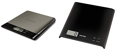 Salter Pro Digital Kitchen Scales - Electronic Food Weighing & Arc Digital ABS Platform Kitchen Scales, Precise Food Weighing & Slim Design For Compact Storage, LCD Display, Zero Add & Weigh