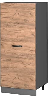 Vicco Hochschrank R-Line, Küchenkommode, Goldkraft Eiche/Anthrazit, 60 cm