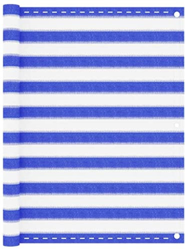 INLIFE Balkon-Sichtschutz Blau und Weiß 120x500 cm HDPE