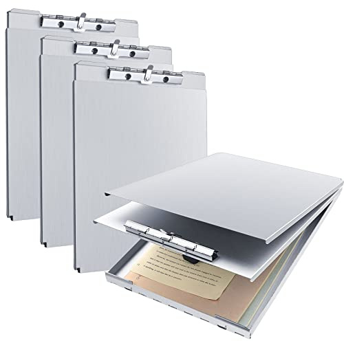 Henoyso 4 Pcs Aluminum Storage Clipboards Bulk Letter Size Form Holders