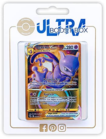 Mewtwo VSTAR (Mewtu VSTAR) 86/78 Geheimer Gold - Ultraboost X Epée et Bouclier 10.5 Pokémon GO - Box mit 10 französisch Pokémon-Karten