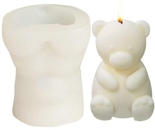 3D-Teddybär-Silikonform, niedliche Kerzenform für die Kerzenherstellung, Harzformen für Duftkerzen, Seifenherstellung, Harzguss, Seife DIY Form