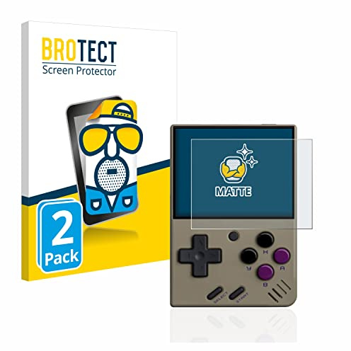 BROTECT Schutzfolie für Miyoo Mini V2 | 2 Stück Entspiegelnder Displayschutz Made in Germany Matte Displayschutz-Folie Anti-Reflex Anti-Fingerprint Einfache Montage