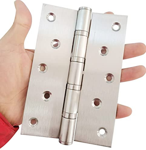 Heavy Duty Door Hinges Stainless Steel Ball Bearing Hinges 6 Inch Door Hinge for Interior & Exterior Doors Square Corners,Heavy Duty Wood Door with Mounting Hardware 2 Pack (White, 6 Inch)