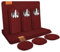 shinfly Tischsets Abwaschbar Platzsets aus Filz 18er Set, Abwischbar Tischsets, Hitzebeständig rutschfest Platzdeckchen mit Untersetzer, BestecksäCken für Küche, Speisetisch, 44x31cm【Burgunderrot】