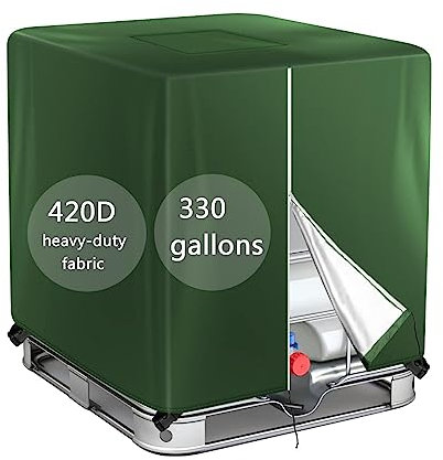 Barlic IBC Tragetasche mit Reißverschluss, 420D, schwer, wasserdicht, Sonnenschutzmaterial, 1000 l, für den Außenbereich, Garten, Grün