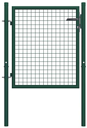 BaraSh Zauntor Stahl 100 x 75 cm Grün Rosenbogen Mit TüR GartentüRen Aus Metall Zaunelemente