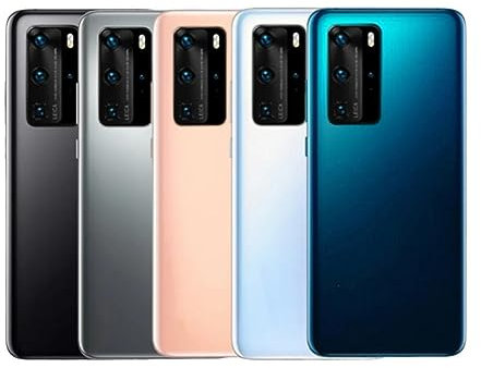SHOWGOOD für P40 Pro Akkudeckel Rückseite Glasscheibe Rückgehäuse Hülle für Huawei P40 Akku Schutz Schale mit Kameralinsenrahmen (P40 Pro Schwarz)