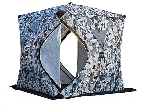 SilteD Ice Fishing Shelter Camping Gear Outdoor Winter Camping Dreifach gepolsterter, verlängerter Saum für mehr Wärme, geeignet für 2–3 Personen