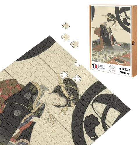 Klassisches Puzzle, 500 Teile, japanischer Stempel, Geisha, Traditionelle Illustration, Malerei, Kunst