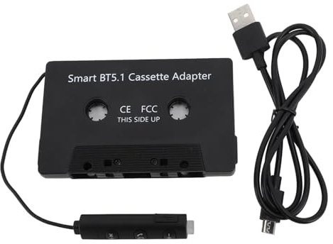 Récepteur de Cassette Audio Bluetooth pour Voiture, Adaptateur de Cassette Bluetooth pour Voiture avec Audio Stéréo, Lecteur de Cassette Bluetooth 5.0, Adaptateur Cassette vers