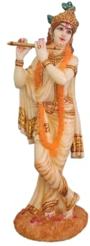 Shree Krishna Statue – Krishna Murti a Marble Finished 10 Inches Idol for Altar and Temple Statue - Standing Narayana Vishnu Statue