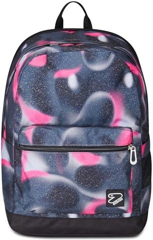 Seven Zaino Scuola Reversibile New The Double, Shadow Up, Nero Fucsia, Zaino Mono Scomparto Con Auricolari Earphones Wireless Led, Tasca PC, Tasca Borraccia e Markers, Zaino Medie Superiori Ragazza