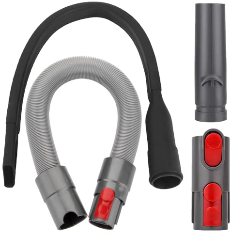 BUZIFU Accessori Aspirapolvere Compatibile con Dyson V7 V8 V10 V11 V12 V15, 1 Tubo Flessibile Estensibile+ 1 Bocchetta a Lancia Flessibile+ 2 Connettore Tubo di Ricambio, per la Pulizia di Angoli
