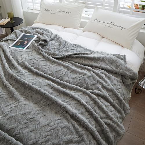 Mezzar Coperta Matrimoniale Pile, Coperta per Divano Morbida, Plaid Pile Blanket per Letto Caldo e Confortevole (Grigio, 200 * 230CM)