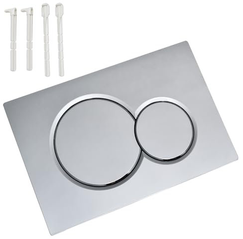 Doppeltasten-Spülplatte kompatibel mit Geberit 115.770.21.5 Betätigungsplatte, versteckter Toilettenrahmen 115.770.46.5 Verwendung für Unterputz-Spülkasten UP300 / UP320 / UP720 (Chrom)