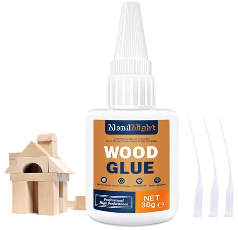Colle pour bois 30g, adhésif instantané fort pour coller le bois, colle super instantanée pour chêne, meubles en bois, produits et artisanat en bois, pour bords de bois.