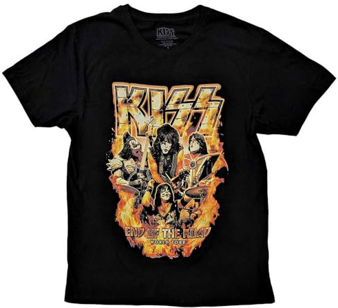 KISS End of The Road Tour Orange Logo T Shirt XL