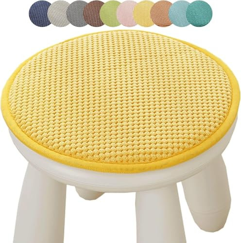Miecoae Sitzkissen Rund, Weiche rutschfeste Sitzauflage, Stuhlkissen für Meisten Stühle, Rund Stuhlhocker, Kissen für Garten, Büro, Schule, Terrasse, Bistro(D8,Diameter 45cm)
