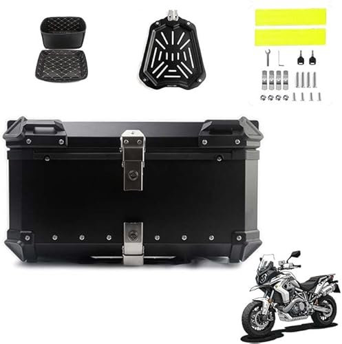 BLAFT Motorradkoffer Topcase für Honda Crosstourer 1200 / dct, Wasserdicht Topcase Aluminium Motorrad Heckbox Reisen Motorradkoffer für Lagerung Helm Motorradkoffer,65L-Black