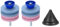 QUARKZMAN Afilador de Cuchillas para Cortacésped 2 Piezas Piedra Afiladora de Cuchillas de Cuatro Capas de Corindón con Equilibrador de Cuchillas Negras Azul/Rosa