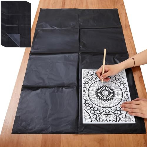 rieder 5 Blatt Großes Kohlepapier zum Durchpausen, 20,3 X 36, Graphit-Transferpapier, Gewachstes Kohle-Transferpapier