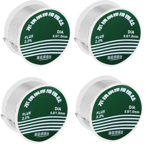 4 Stück Lötzinn 0.8mm, Lötzinn Mit Flussmittel 20g Soldering Wire, Lötzinn Bleifrei Mit Kolophonium Kern, Lötdraht für Die Reparatur und Den Heimwerker Von Elektrischen Lötkomponenten