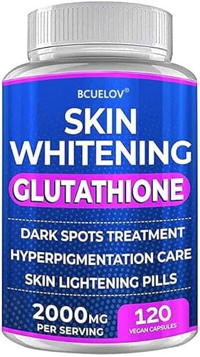 Glutathione Skin Whitening (120 Capsules) Antioxidant, Anti-Aging, Vitamin C