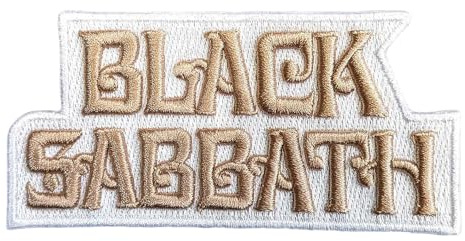 Black Sabbath Woven Text Logo Iron On Patch, White, One Size